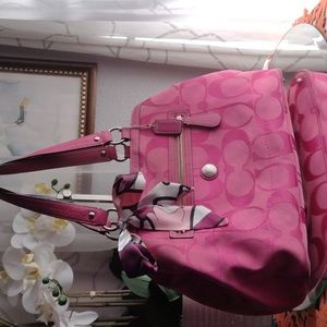 Authentic Coach signature Laura canvas bag